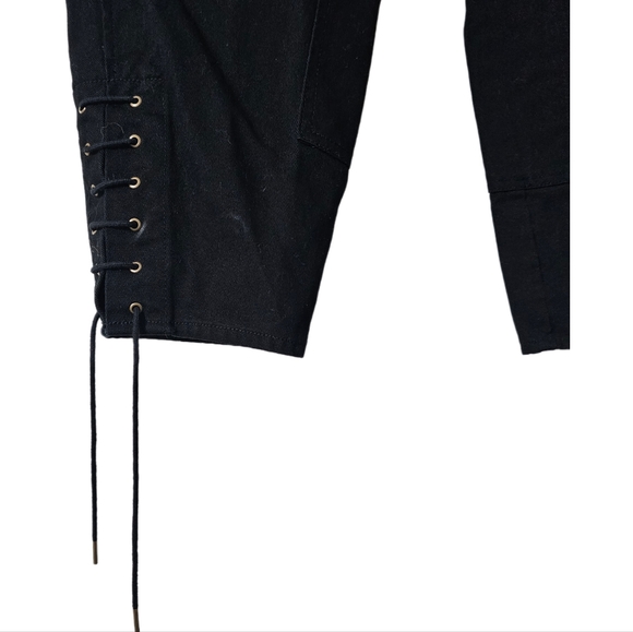 Banana Republic Black Barrel Twill Lace Up Pants - Picture 4 of 15